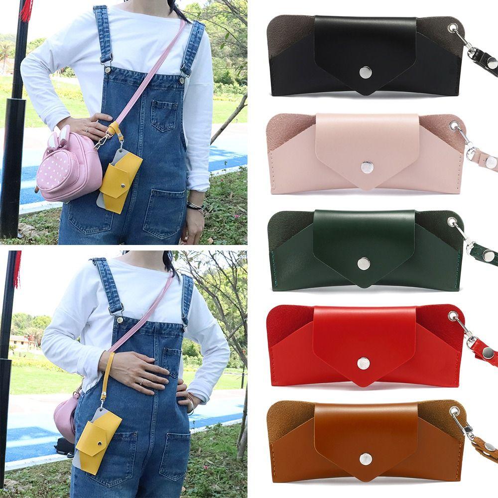 Travel Handmade Hanging Wrist Glasses Bag PU Leather Sunglasses Case Glasses Storage Box