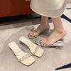 Transparent temperament high heels women's sandals summer 2025 new sexy outer thick heel sandals fashion crystal slippers