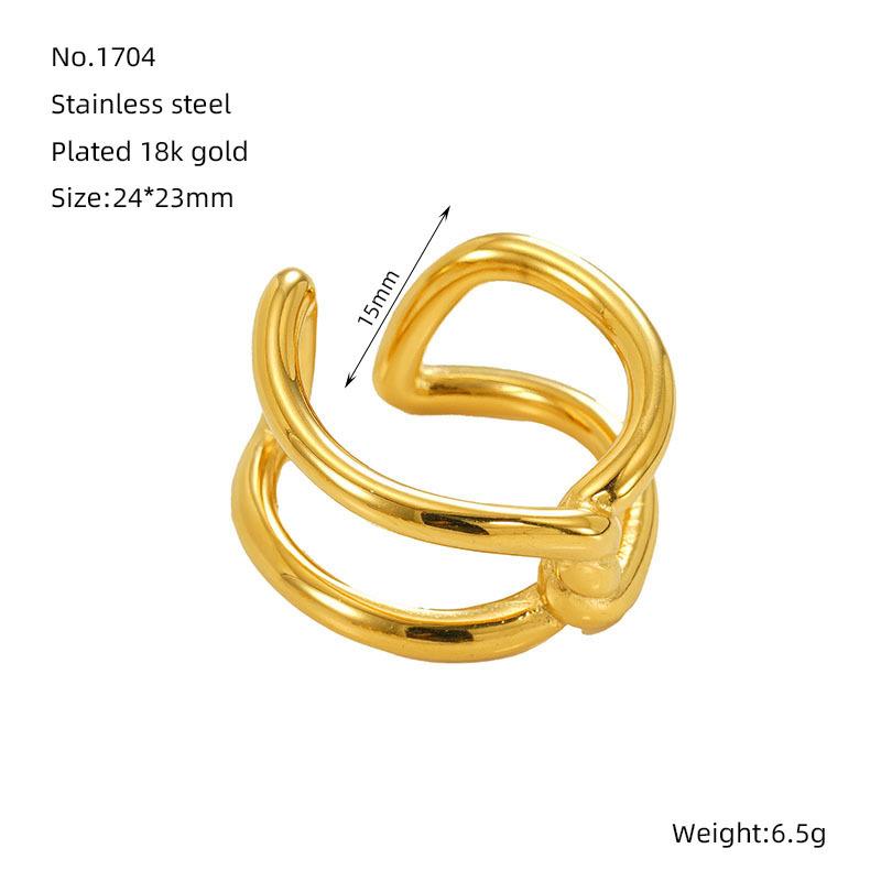 Ювелирные изделия 18-каратное золотое кольцо из нержавеющей стали с преувеличенным дизайном, легкие роскошные кольца из титановой стали для женщин