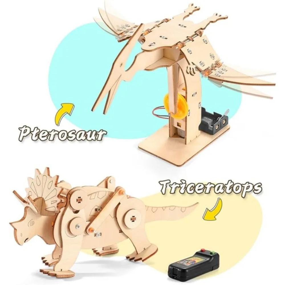 1/4 шт. STEM-игрушки Динозавр для детей 3D Деревянная модель-пазл Модель робота Набор для сборки DIY Образовательные Научные Строительные STEM-проекты Подарок