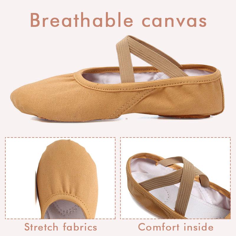 Балетные туфли для девочек, парусиновые балетные тапочки на мягкой подошве, детские балетки для практики, женская танцевальная обувь