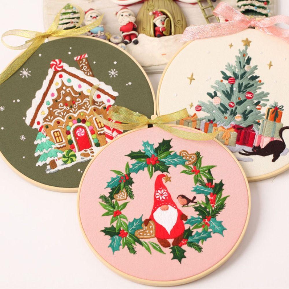 Hand-stitched Cross Stitch Set Handmade Embroidery Set Christmas Embroidery Kit Beginner