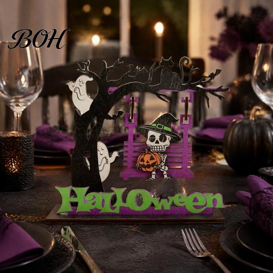 Halloween Table Decorations Funny Desktop Swing Decor, Spooky Home Decor for Living Room Entryway Holiday Displays Tabletop, Gothic Fall Themed