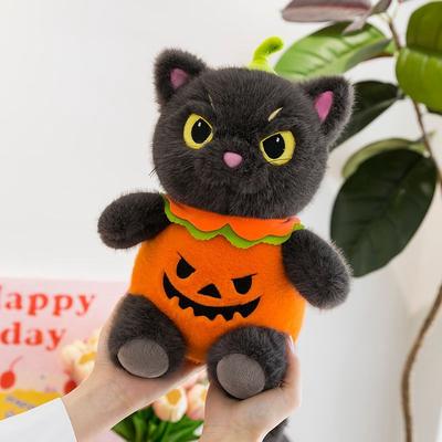 32 см Милая плюшевая игрушка Хэллоуинский кот Креативная кукла-кот в костюме тыквы, успокаивающая, в качестве подарка на день рождения и Рождество для детей