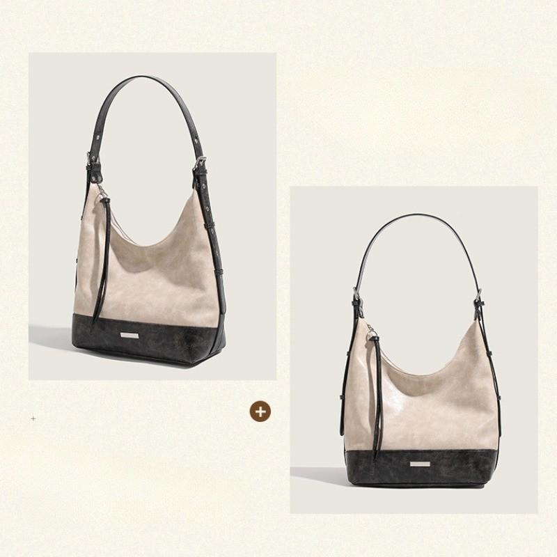 IELGY PU Texture Large-capacity Shoulder Bag, High-end Color Matching Shoulder Bag, Bucket Bag, Tote Bag.