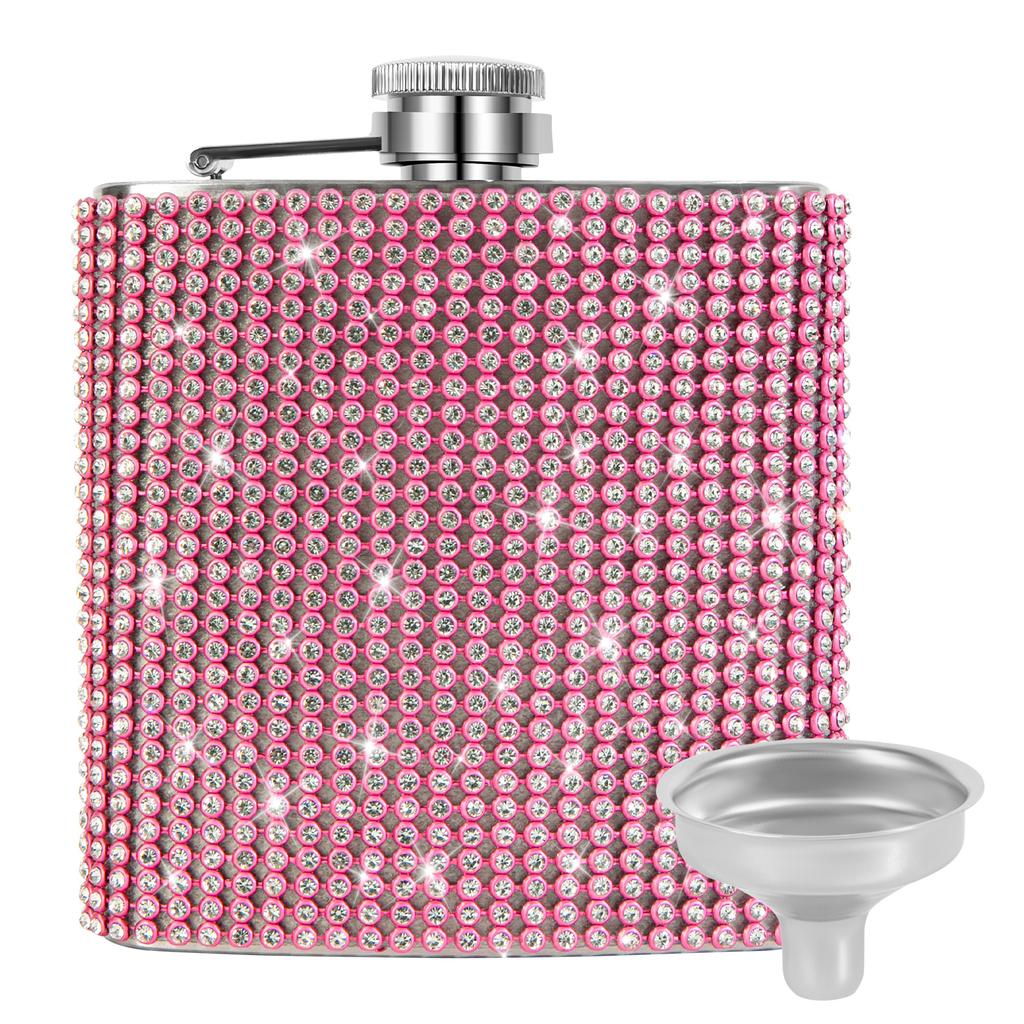 6 унций высококачественный блестящий бриллиантовый горшок для вина бутылка для виски бутылка из нержавеющей стали фляжка для питья бутылка для алкоголя воронка дорожная винная кружка