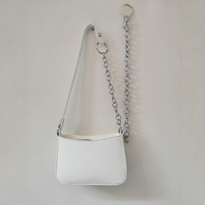 2020 Trendy Black Stitch Underarm Baguette Bag: European & American Style PU Shoulder Handbag for Women