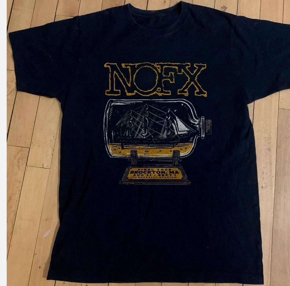 NOFX Final Tour Brockton 2024 Unisex Black Cotton Tshirt Size S5XL Unisex T-Shirt