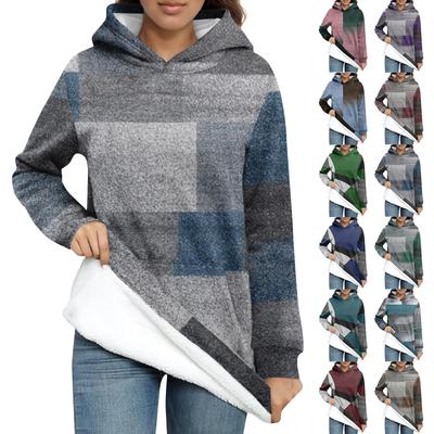 Женская повседневная модная зимняя однотонная плюшевая толстовка с круглым вырезом