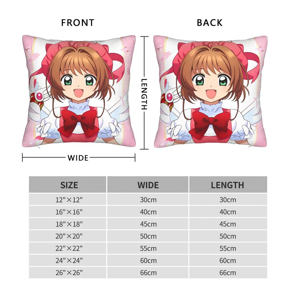 Sakura Magical Cartoon Anime Pillow Case Cute Funny Pillow Cover Soft Pillowcases For Living Room Bed Chair