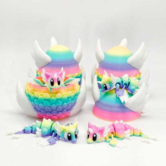 Коллекционное мини-яйцо с драконом, напечатанное на 3D-принтере, с подвижным драконом внутри