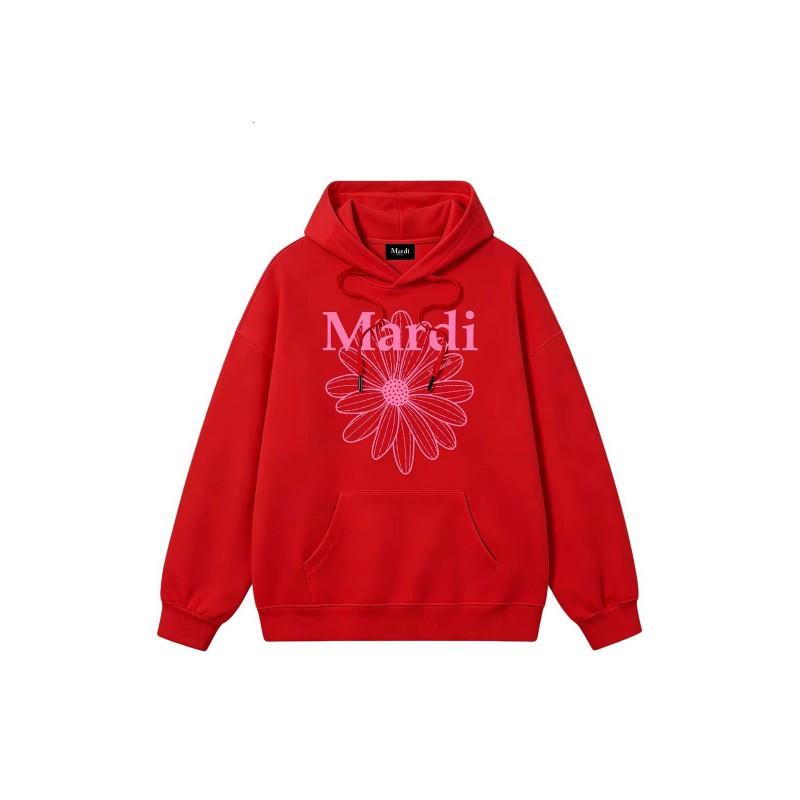 Womens Daisy Print Hooded Sweatshirt Loose Fit Casual Outerwear