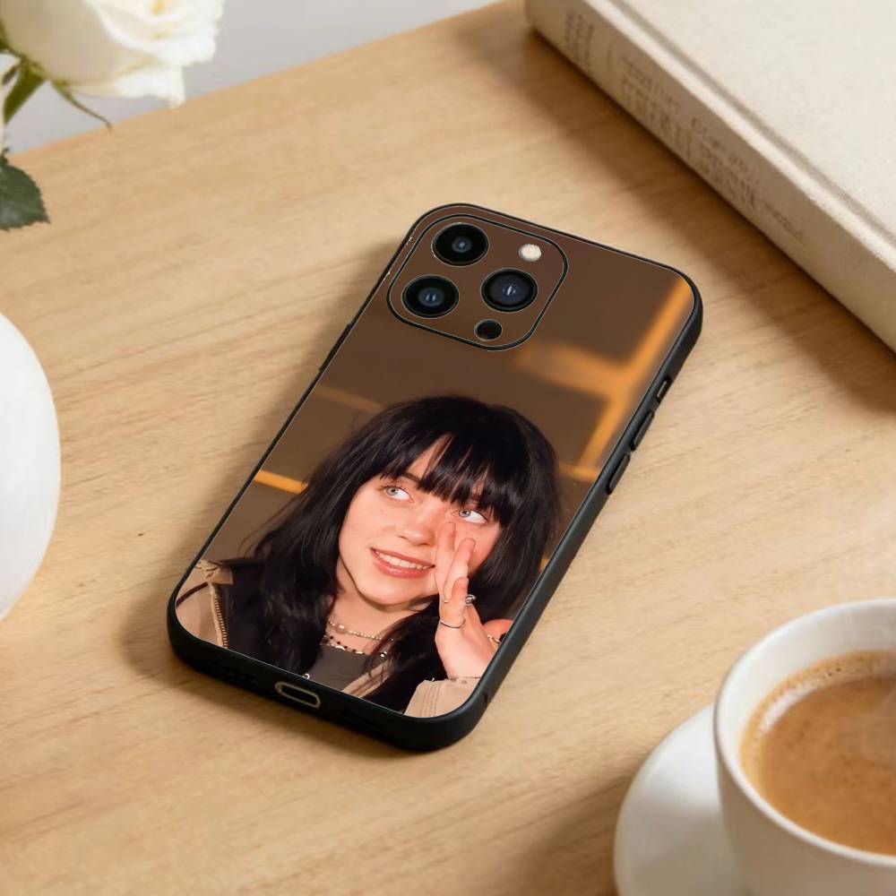 Чехол для телефона с изображением певицы Билли Айлиш для iPhone 16, 15, 14, 13, 12, 17, Pro Max, Plus, силиконовый, черный
