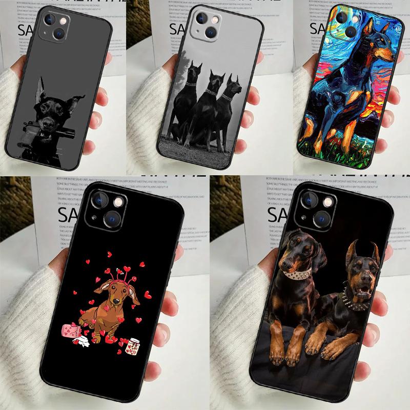 Dachshund Doberman Dog Phone Case For iPhone 16 15 14 13 12 11 Pro Max Mini X XR XS Max 7 8 Plus Back Cover