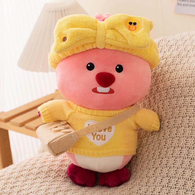 Plush Animal Loopy Soft Short Fur Pp Cotton Filling For Children Dolls Gift
