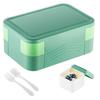 BPA-Free Plastic Bento Box Kids Adults Microwave-Safe Leakproof Lunch Container Double-Layer Food Storage In 9 Colors