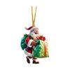 2D Creative Santa Claus With Gift Box Ornament Hanging Tree Decoration Home Holiday Festive Christmas Decorative