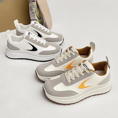 Женская обувь Forrest Gump Весна и Осень Новинка Модные Универсальные Туфли на Толстой Подошве с Кожаной Поверхностью Повседневные Одинарные Туфли Ins Папины Кроссовки