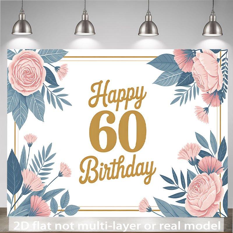2D Plane - 2D Plane - A 2D plane banner celebrating a 60th birthday, with a floral border. Perfect for weddings.