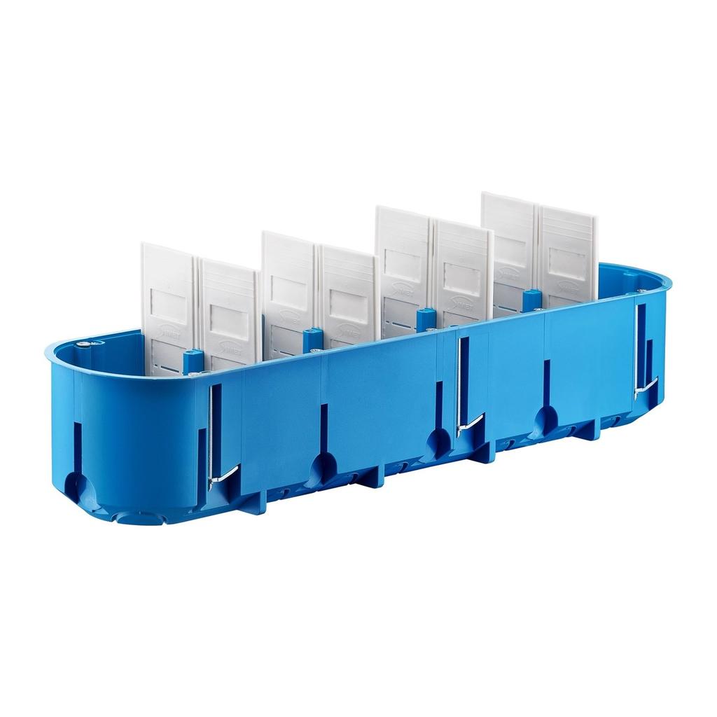 Plaster flush-mounted box, deep, blue, multibox P5X60D