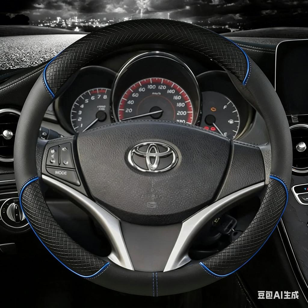 Leather Car Steering Wheel Cover For Toyota Yaris Vios 2014 2015 2016 2017 2018 Auto Accessories