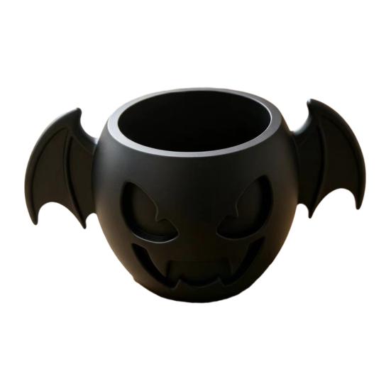 Small Succulents Pot for Windowsills Bat Wing Pumpkin Planter, 3D Printed Halloween Gothic Plant Personalized Desktop Organizer Pot, Multi-Purpose