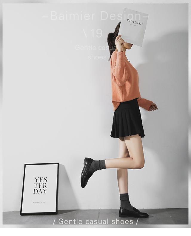 2025 Spring Women's British Style Retro Leather Flats - Plus Size Available