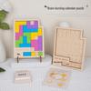 Children's Wooden Educational Tetris Calendar Puzzle Game