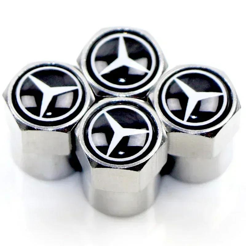 Mercedes Benz Car Tire Valve caps Emblem metal Cap Case For B/C/E/S Class A Class C200L GLC GLE CLA accessories Car Styling o2