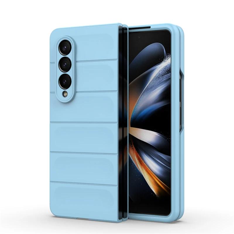 Для Samsung Galaxy Z Fold4 3 5 5g задняя крышка телефона чехол мягкий жидкий силикон против падения ударопрочный защитный чехол Funda Coque