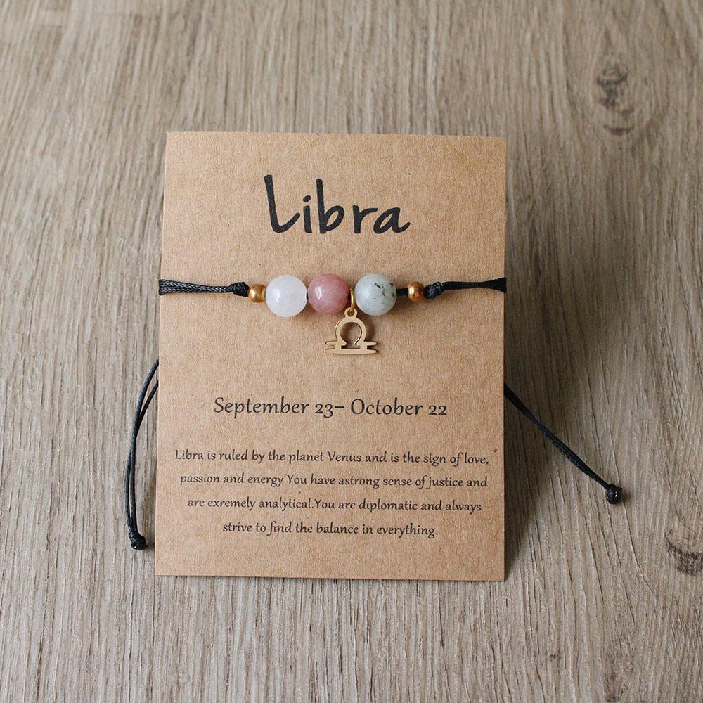 США Овен Телец Близнецы Рак Лев Дева Весы Скорпион Стрелец Козерог Водолей Рыбы Подарки для женщин Браслет со знаком зодиака