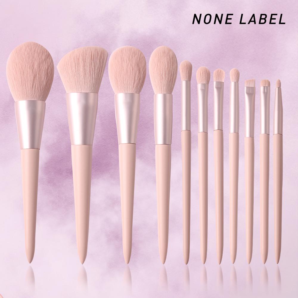 BEILI 11 Pcs Pink Makeup Brushes Set Eyebrow Eyelash Powder Synthetic Foundation Brushes Makeup Cosmetics Beauty Make Up Brushes Kit With Bag