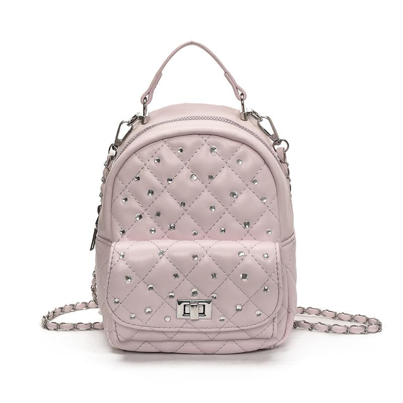 Fashion Portable Small Bag Women's 2025 New Diamond-encrusted Diamond Chain Bag Casual Backpack Women