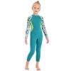 Girls Wetsuit Long Sleeve Diving Swimsuit with Back Zipper Quick Dry One Piece Surf Suit for Water Sports