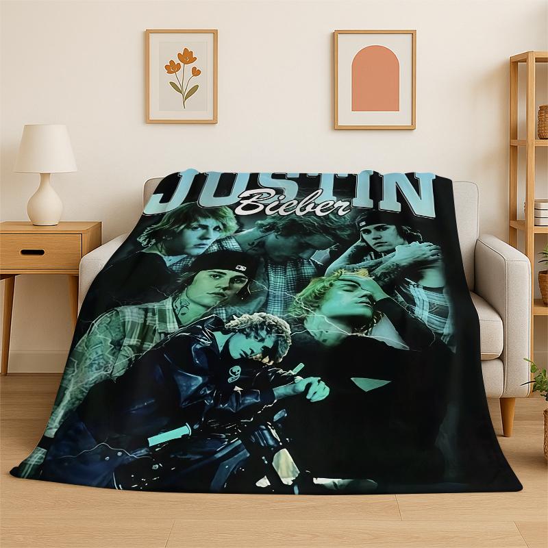 3D Singer Star Flannel Blanket Soft Warm Throw Blanket for Bedroom Living Room Bed Travel Camping Picnic Gift