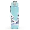 1PC Rabbit And Bear On Ice Snow Scene Print 750ml Color Plastic Sports Water Bottle Leakproof Flip Straw Lid Suitable for Sports Office Home Use