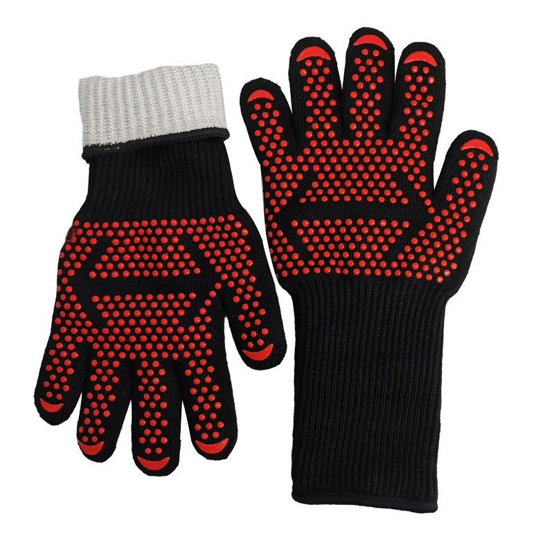 Meier High temperature resistance 500 degrees, silicone barbecue oven microwave oven anti-scalding high temperature insulation gloves