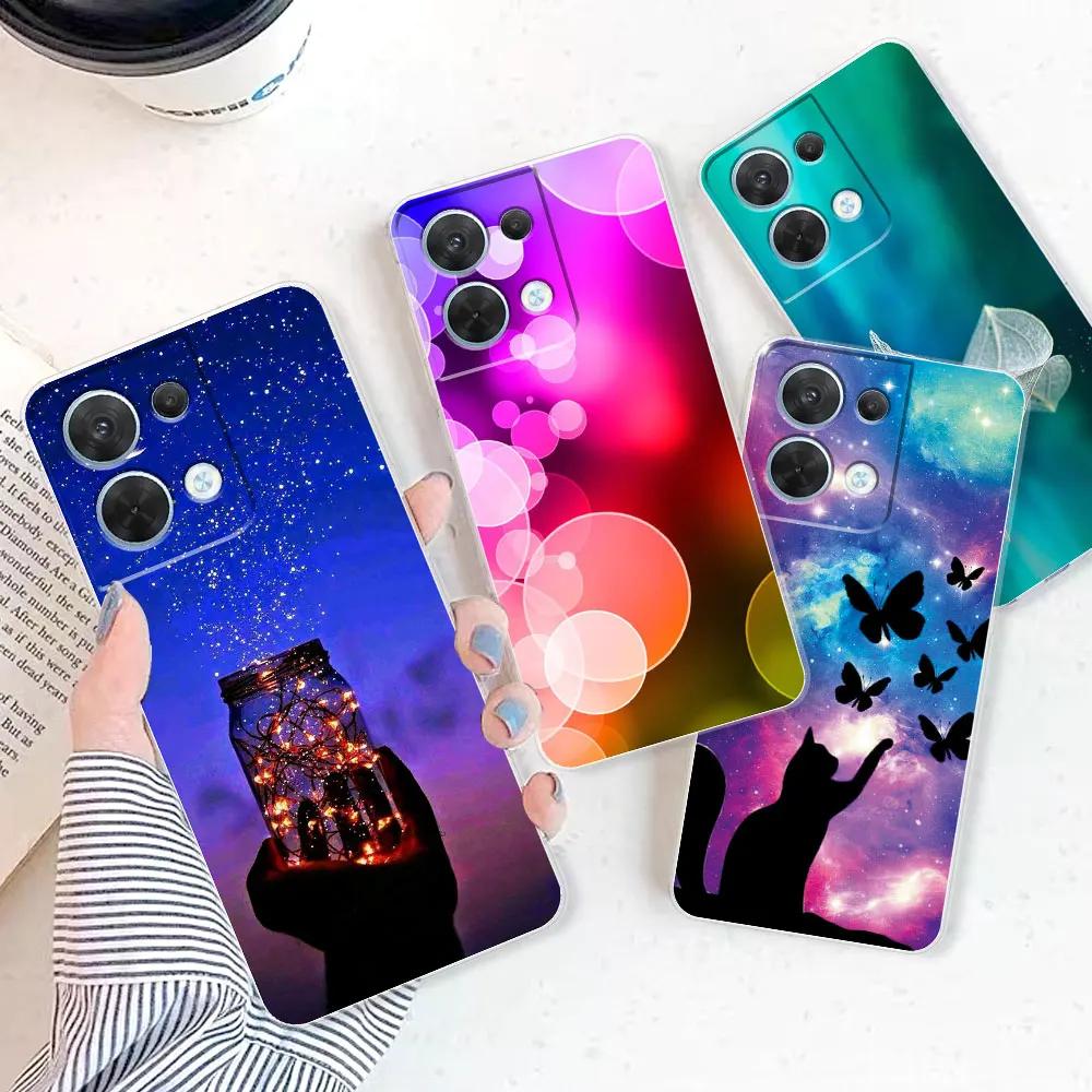 For OPPO Reno 8 Pro 5G Case 8 Pro + Gradient Color Transparent Case For OPPO Reno 8 Pro + Plus Reno8 Cover Silicone Back Bumper