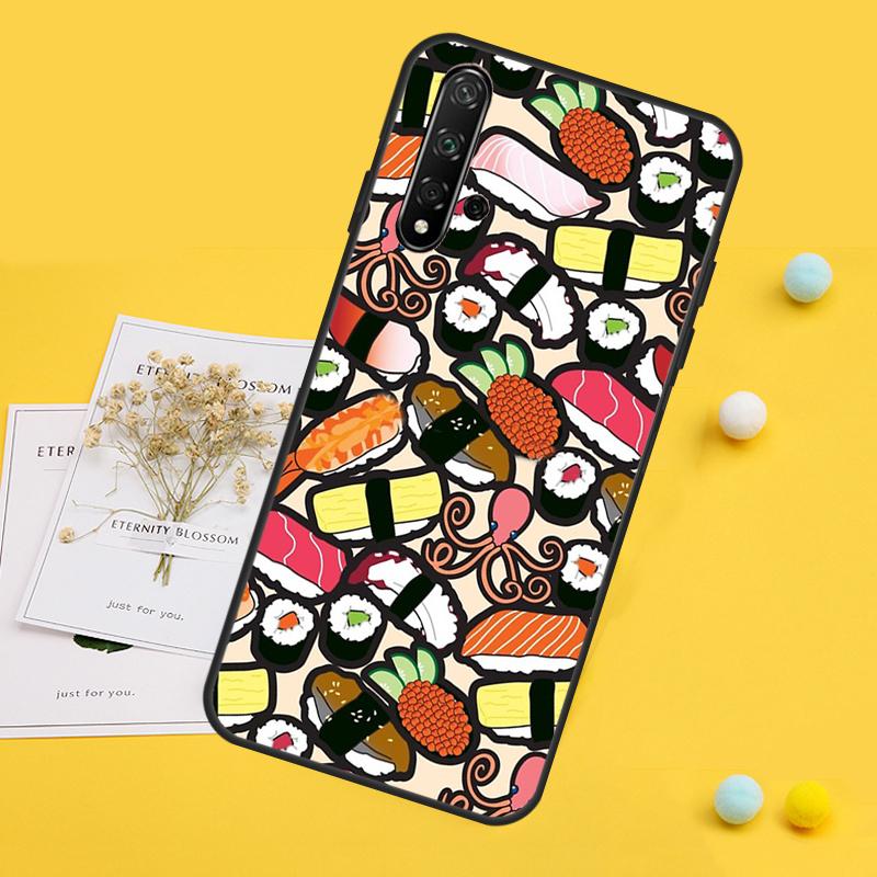Sushi Food For Huawei Nova Y70 Y90 Y60 Y72 Y61 Y91 12s 12i 11i 7i 8i 9 10 SE P60 Pro P30 P40 Lite Case