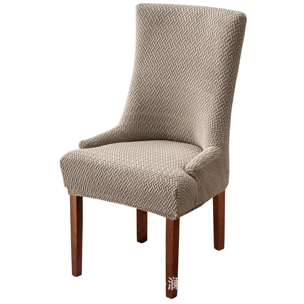 Растягивающиеся чехлы на сиденья стульев, длинные клетчатые жаккардовые чехлы на кресла, однотонные эластичные чехлы на обеденные стулья