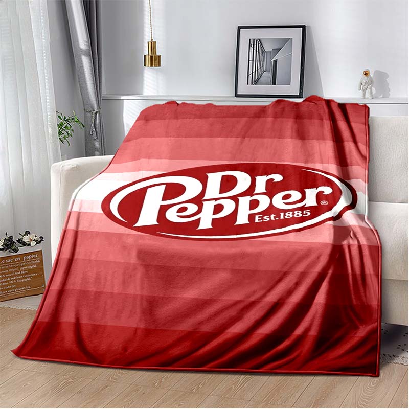 Dr Pepper Quote Flannel Blanket, Soft Throw with "Never Stand Between a Woman and Her Dr Pepper" Print, Cozy Bedding for Fans