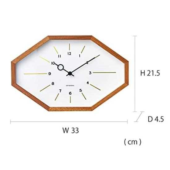 Interform Настенный Belmonte Ширина 33 см x Высота x Глубина Часы, Радиоуправляемые, CL-3024WH, Белый/Золотое Дерево, Размеры 21,5 см 4,5 см