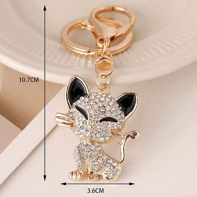 Брелок-подвеска в виде мультяшного животного-кошки с металлическим кольцом для женских сумок и автомобильных ключей, подарок на день рождения