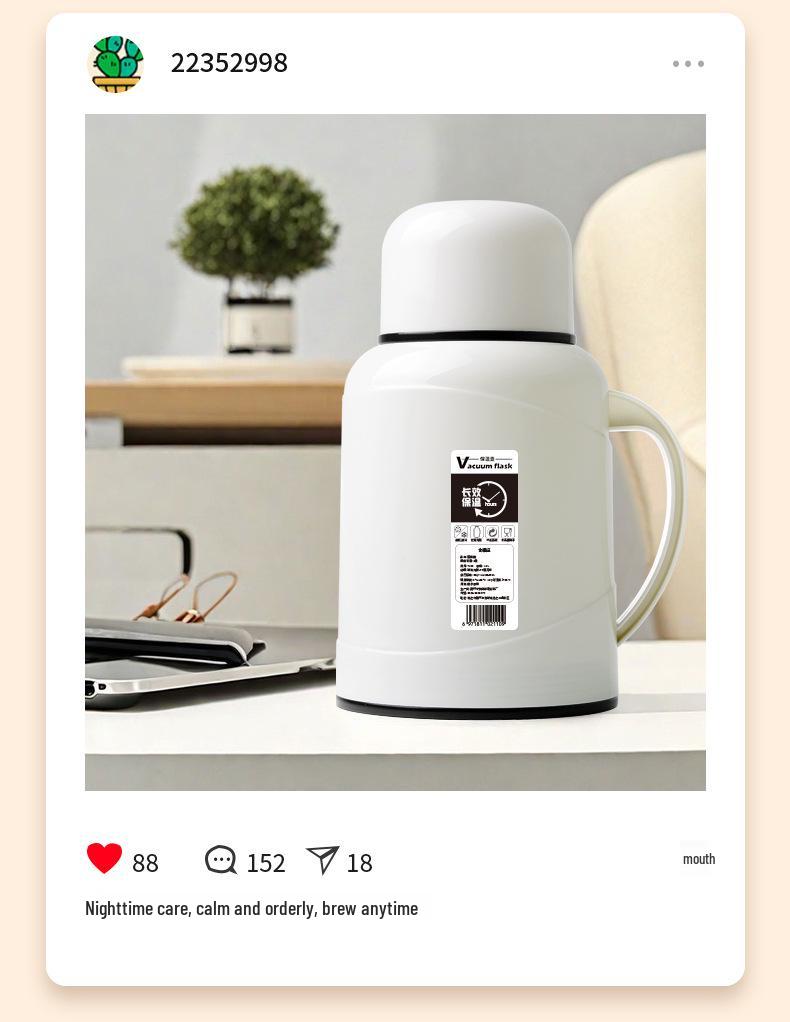 2026 Model Insulated Water Bottle - 24-Hour Warm Pot for Home & Dorm