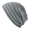 CHARM Loose Cotton Knit Hat Large Size Stylish Simple Hat [Free Size/Mixed Gray] Autumn/Winter