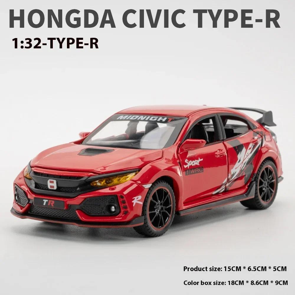 1 32 Honda Civic Type-R Super Modified Sport Car Alloy Metal Diecast Model Car Computer Desktop Ornaments Toys for Children GQ3
