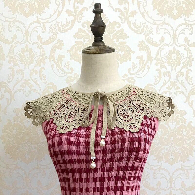 Three Styles Cotton Fake Collar Shawl Wrap Hollow Out Floral Doll Collar Detachable Shirt False Collar Blouse Top Accessories