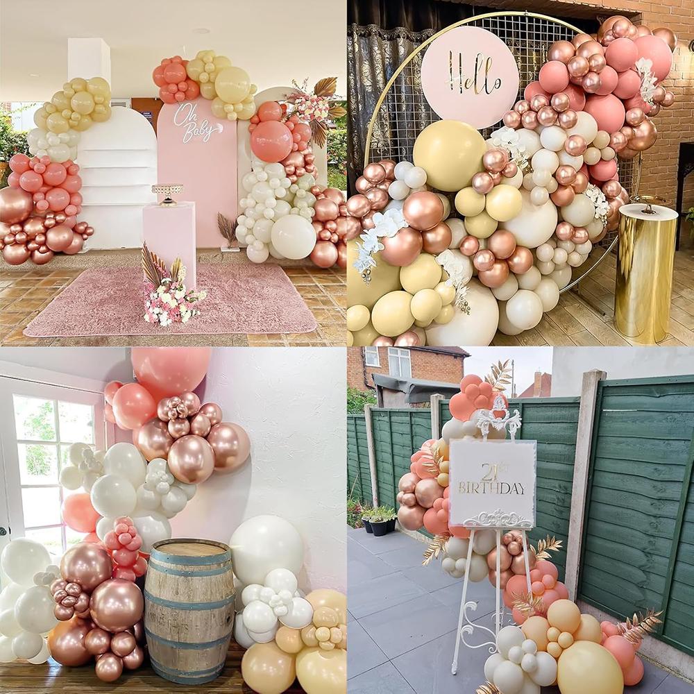 151PCS Rose Pink Balloons Arch Kit Nude White Sand Rose Gold Pink Balloon Garland Birthday Party Baby Shower Wedding Decoration