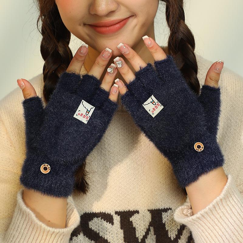 Зимние ветрозащитные перчатки для велоспорта с сенсорным экраном унисекс — трикотажные, толстые, плюшевые, дышащие и теплые