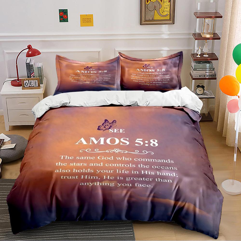 Amos 5:8 Bible Verse Bedding Set Bedding set (1 duvet cover, 2 pillowcases, duvet not included)